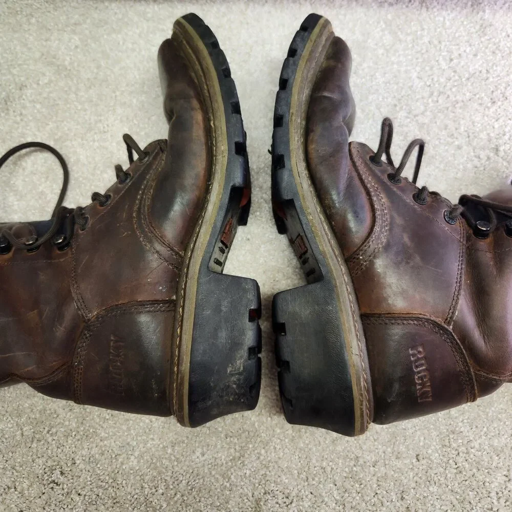 Rocky Boots Men’s 9M Brown Waterproof Logger ASTM Electrical Hazard Work Boot